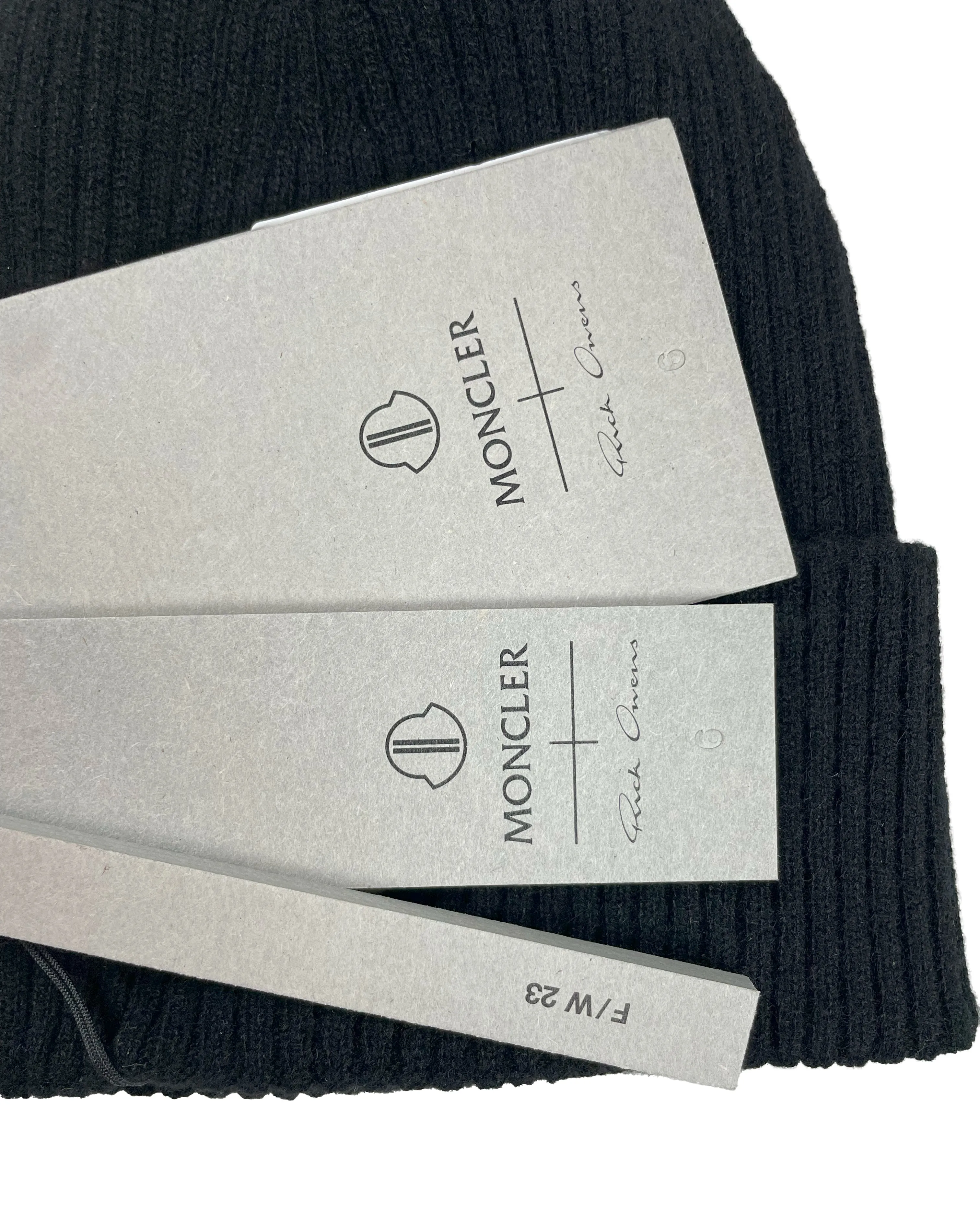 Moncler Black Rib Knit Cashmere Beanie