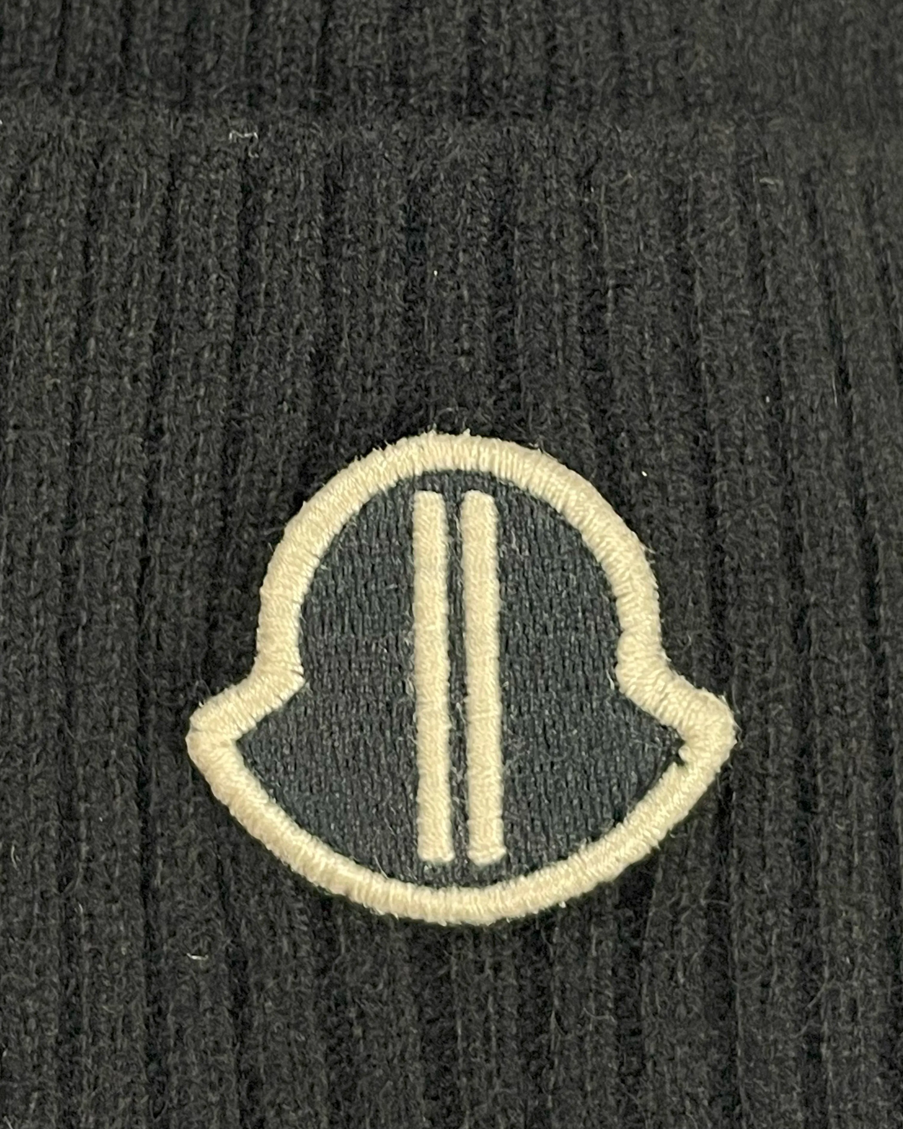 Moncler Black Rib Knit Cashmere Beanie