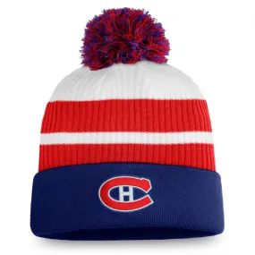 Montreal Canadiens NHL Fanatics Branded Men's Tricolor Special Edition Beanie Cuff Pom Knit Hat