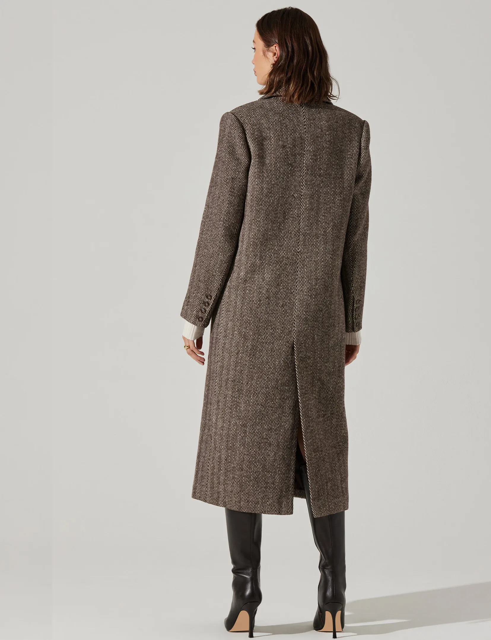 Morana Coat, Brown Herringbone