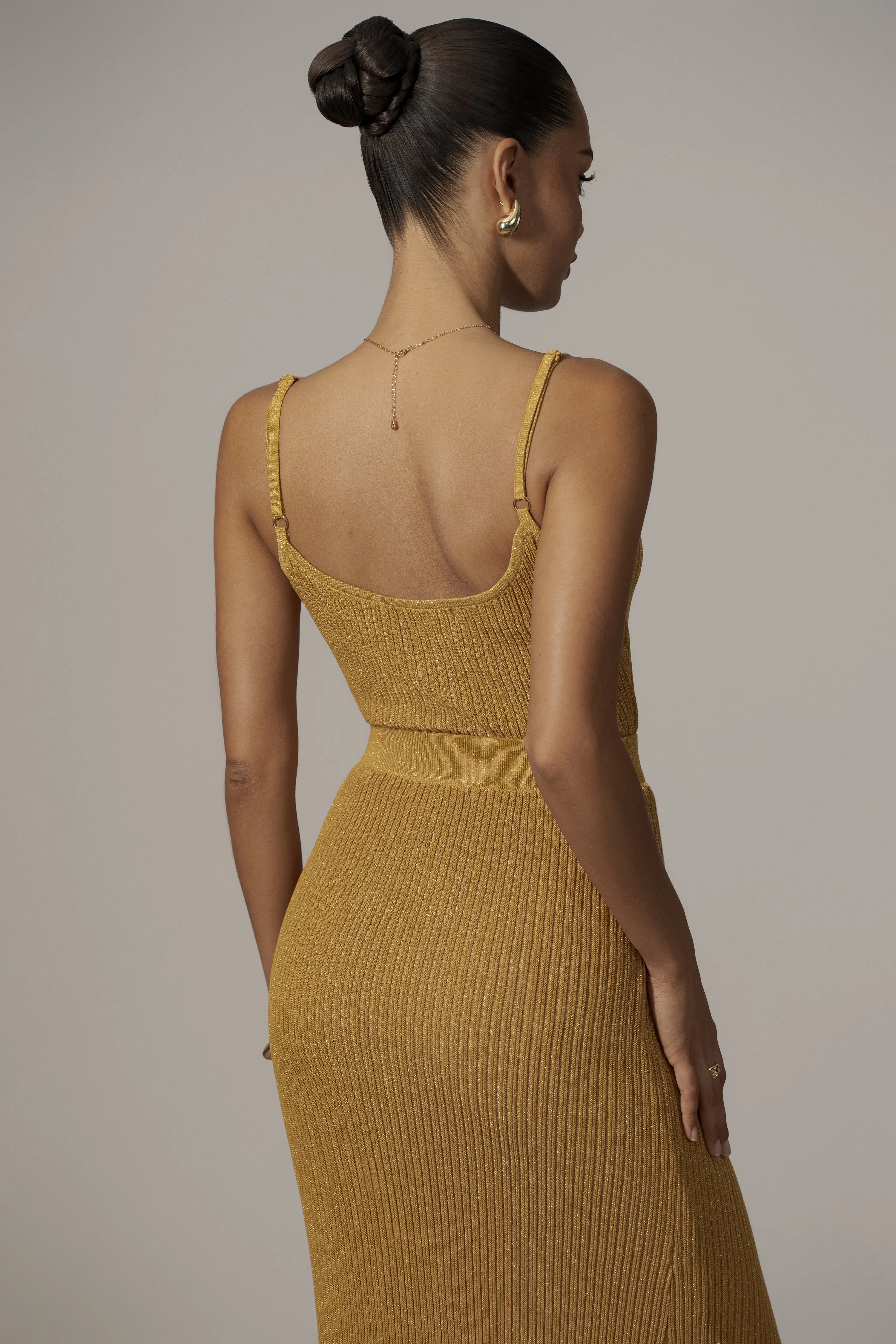 Mustard Serena Ribbed Skirt Set