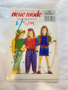 Neue Mode S55261 Pattern UNCUT Girl's Vest, Shirt, Pants, Skirt ages 3-10