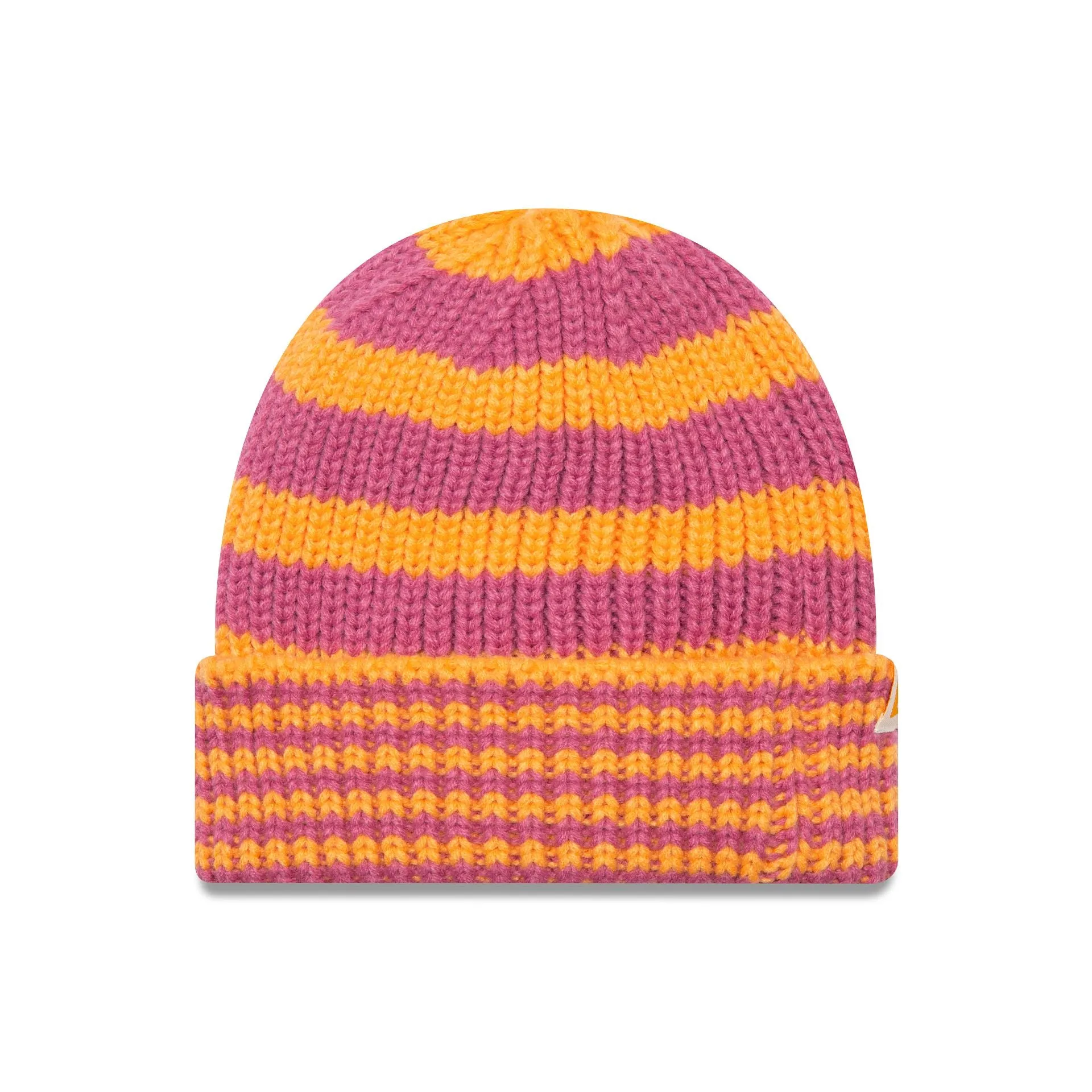 New Era Stripe Orange Cuff Knit Beanie Hat