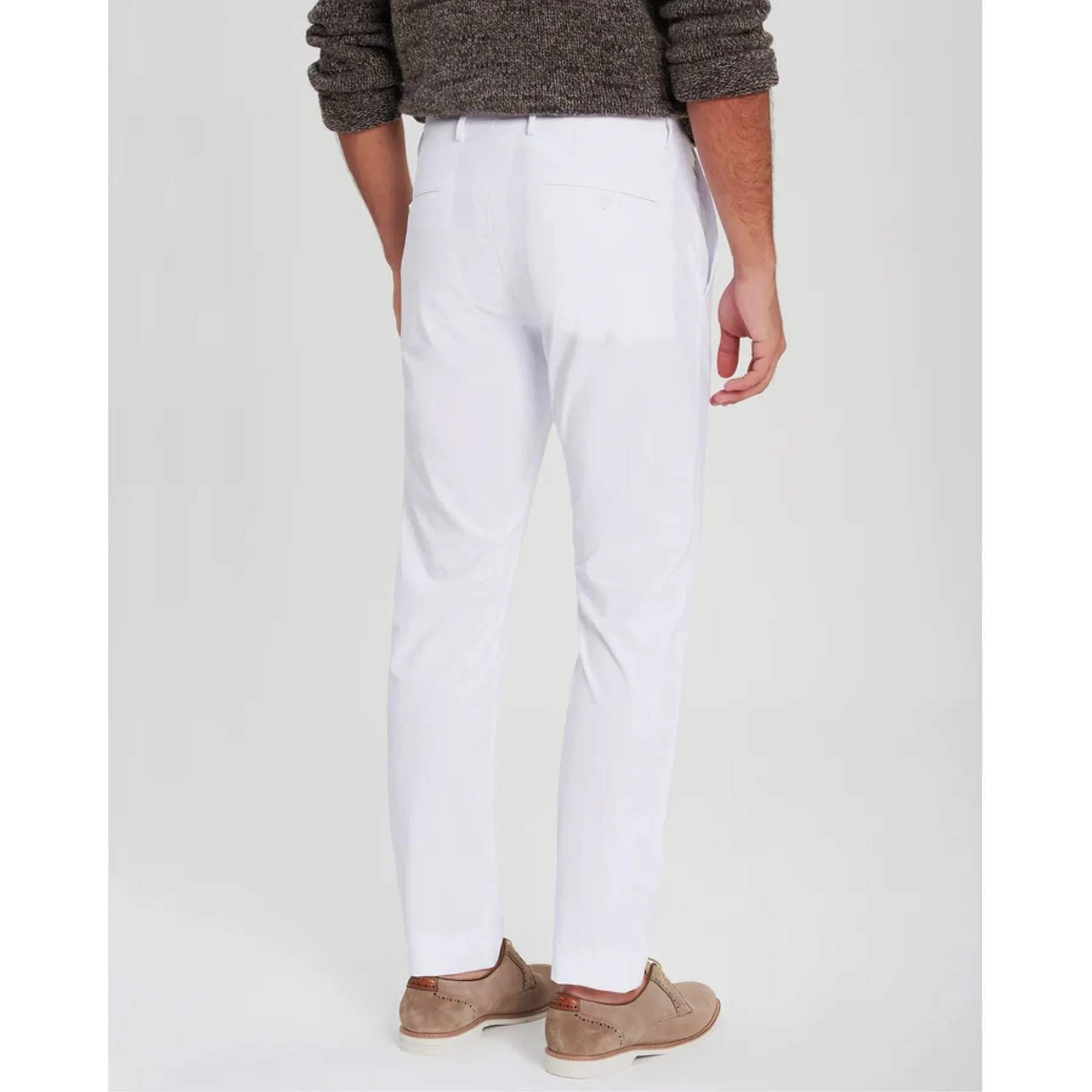 Noah Active Trousers in White (Trim Tapered Fit) by Zanella