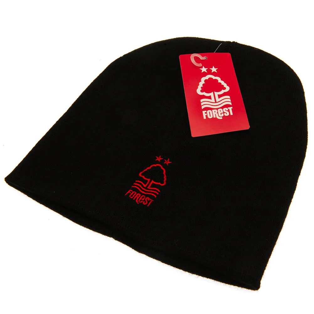 Nottingham Forest FC Beanie - Black Dome Style Knitted Hat