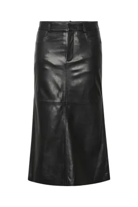 OLIVIGZ LEATHER SKIRT | BLACK