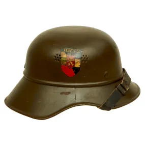 Original Bulgarian WWII Anti-Air & Chemical Defense German-made M38 Beaded Gladiator Helmet - 56cm