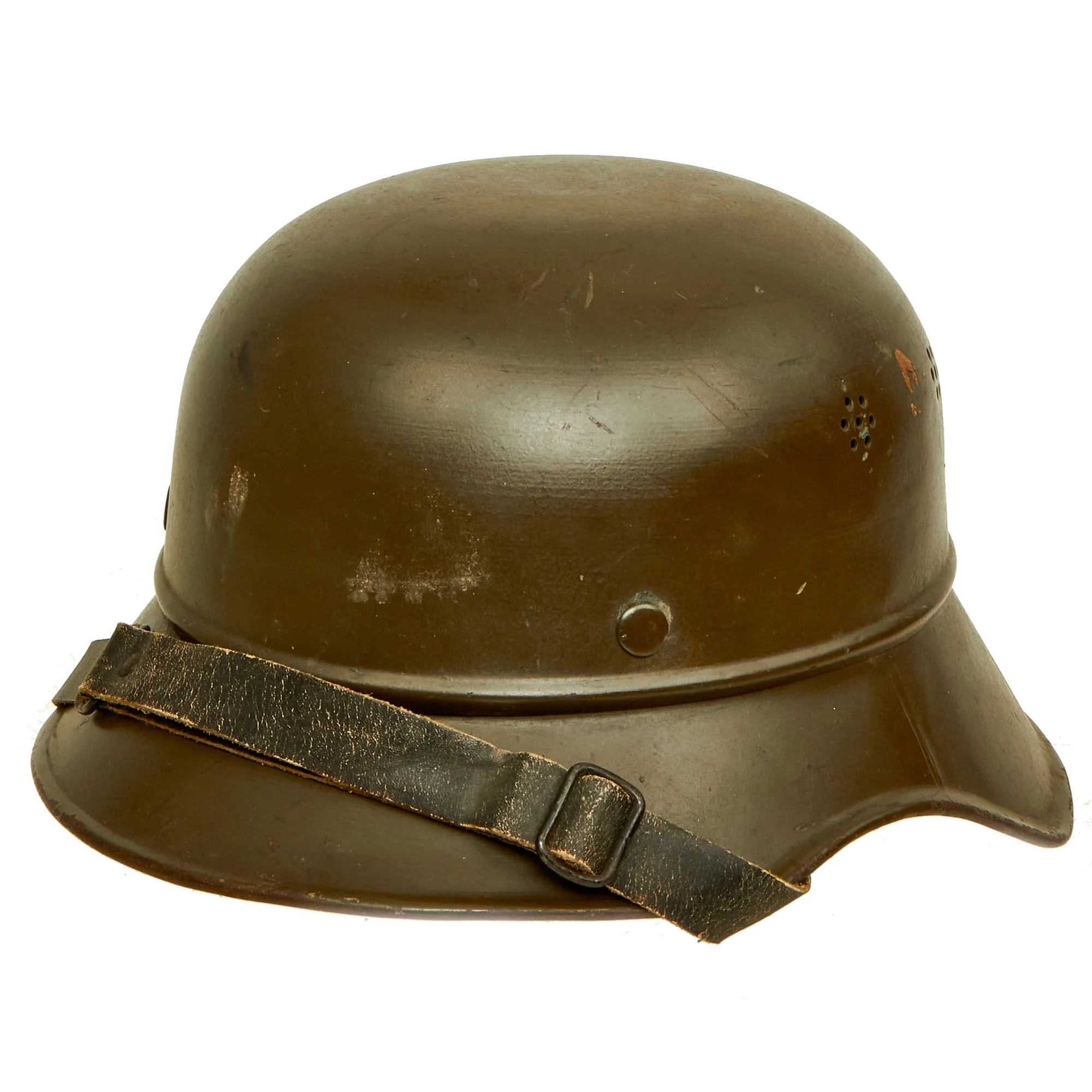 Original Bulgarian WWII Anti-Air & Chemical Defense German-made M38 Beaded Gladiator Helmet - 56cm