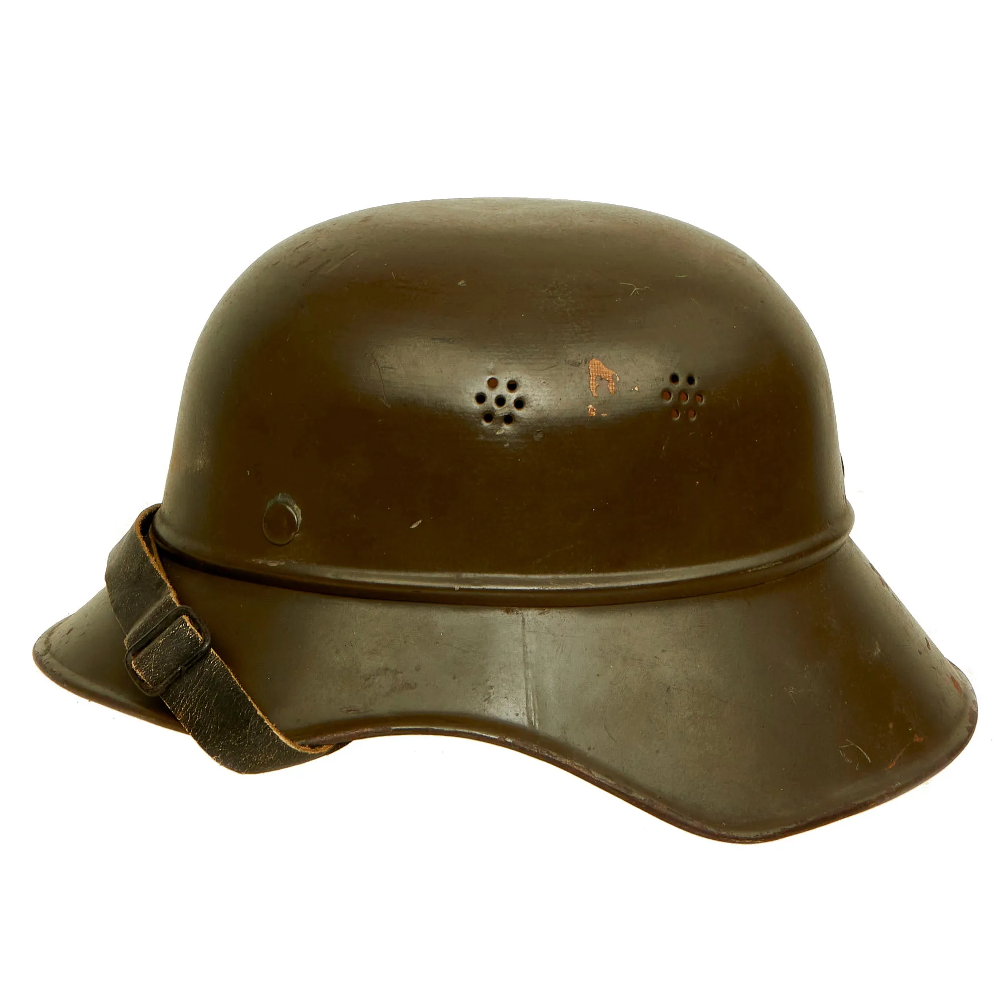 Original Bulgarian WWII Anti-Air & Chemical Defense German-made M38 Beaded Gladiator Helmet - 56cm