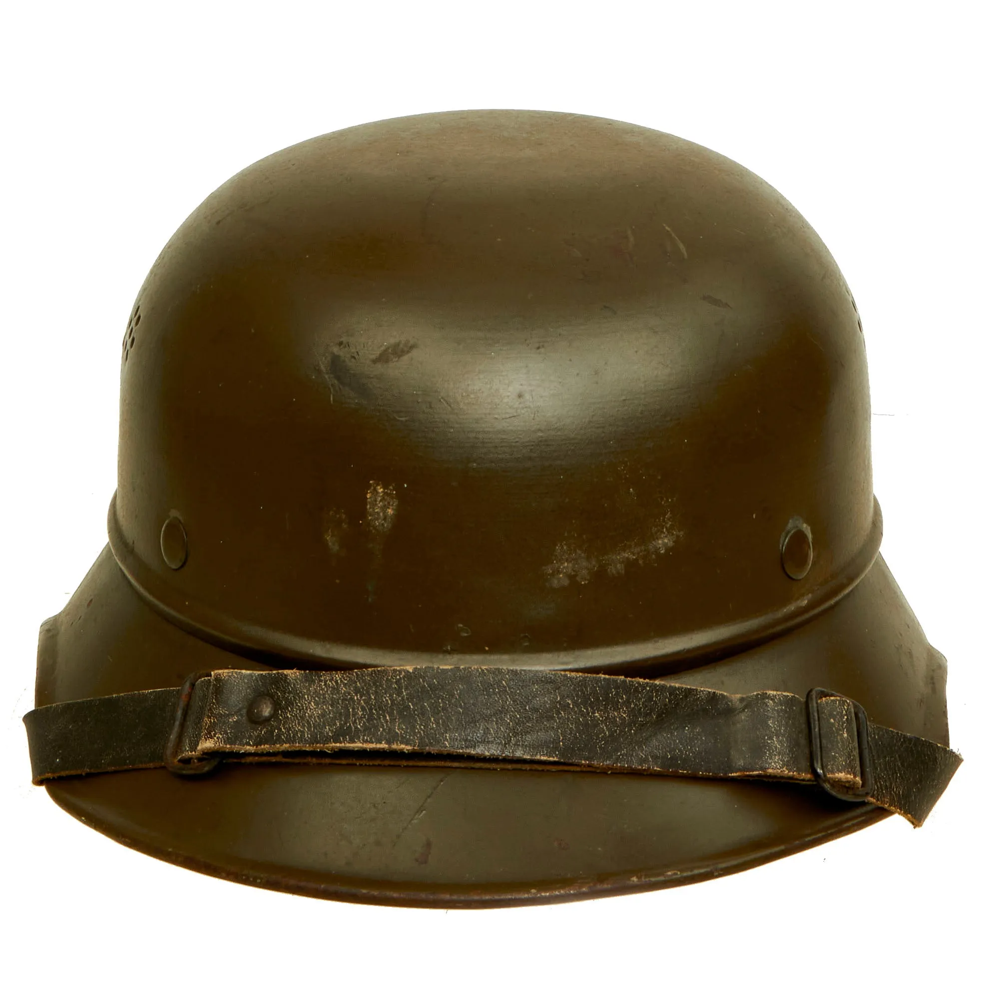 Original Bulgarian WWII Anti-Air & Chemical Defense German-made M38 Beaded Gladiator Helmet - 56cm