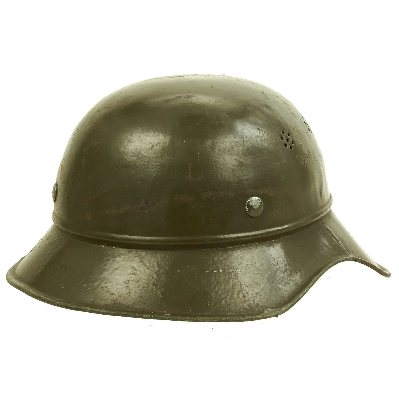 Original Bulgarian WWII Anti-Air & Chemical Defense German-made M38 Beaded Gladiator Helmet