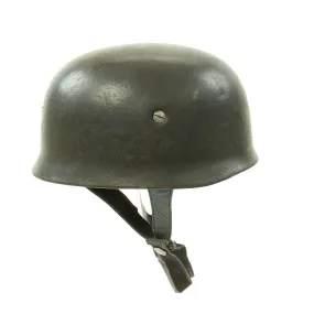 Original German WWII M38 Luftwaffe Fallschirmjäger Paratrooper Helmet with Replica Chinstrap - ET66