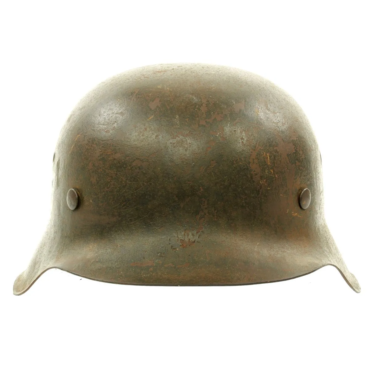 Original German WWII M42 SS Single Decal Helmet with Bring Back Certificate - Size 64