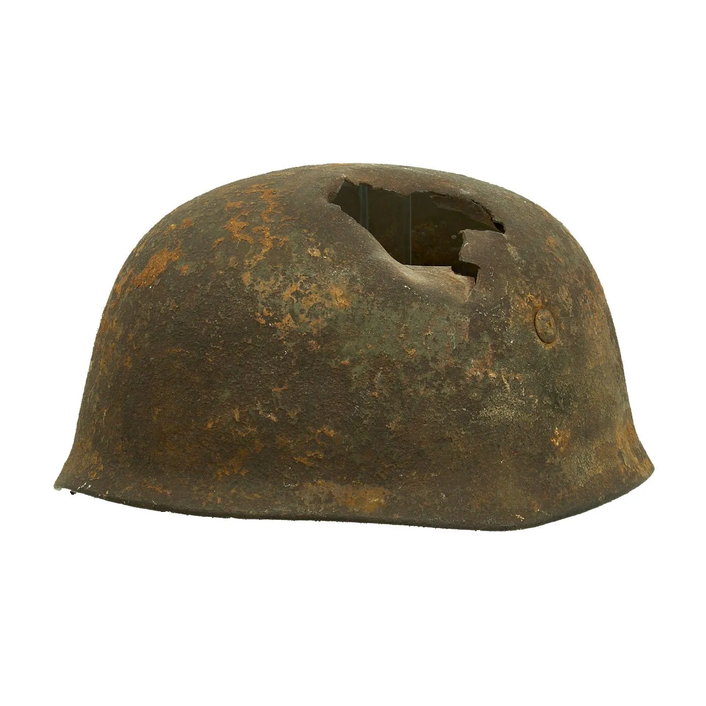 Original German WWII Netherlands Battlefield Pickup Shot-through M38 Luftwaffe Fallschirmjäger Paratrooper Helmet