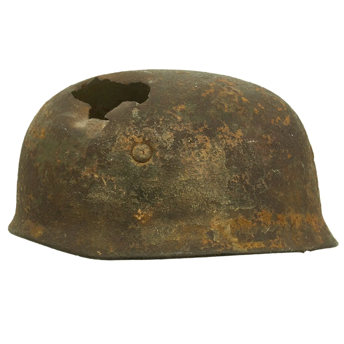 Original German WWII Netherlands Battlefield Pickup Shot-through M38 Luftwaffe Fallschirmjäger Paratrooper Helmet