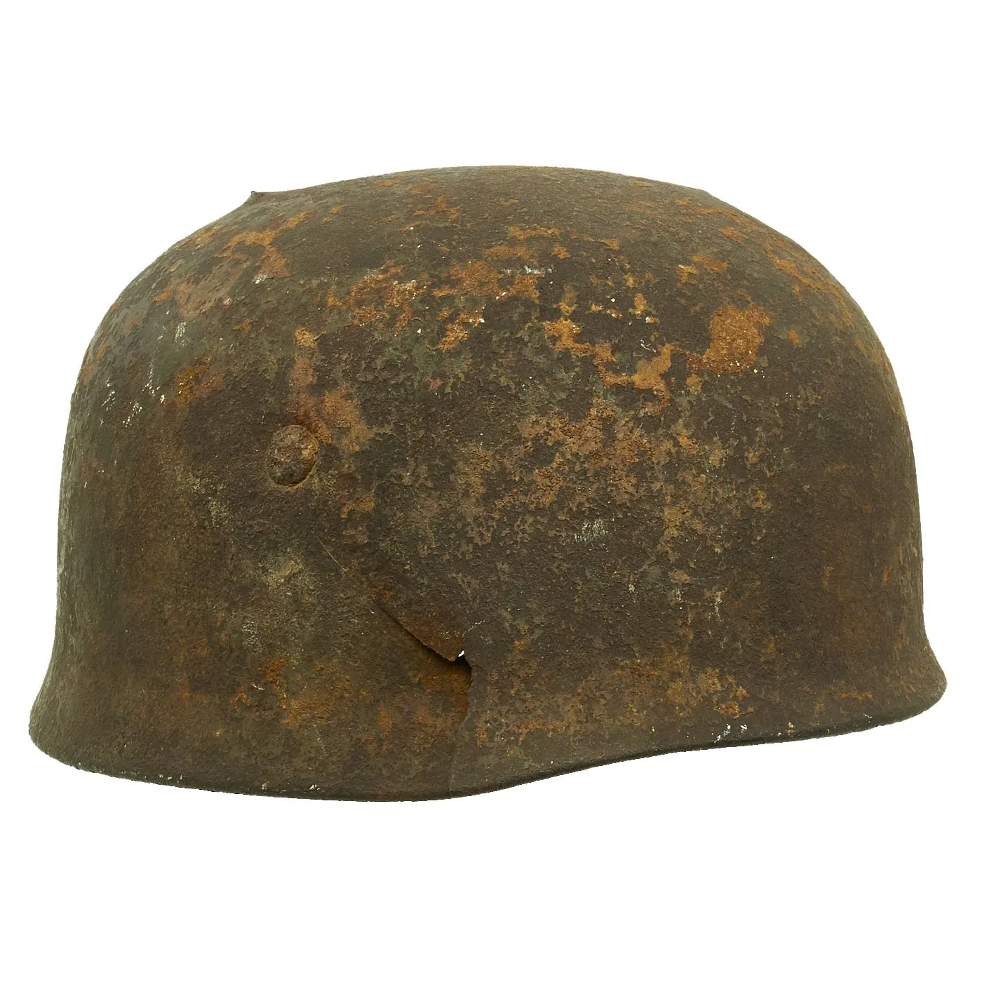 Original German WWII Netherlands Battlefield Pickup Shot-through M38 Luftwaffe Fallschirmjäger Paratrooper Helmet