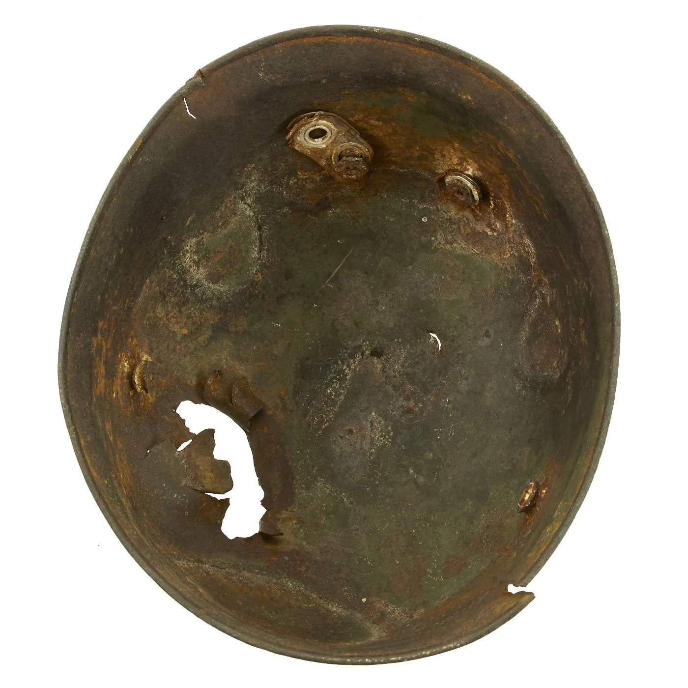 Original German WWII Netherlands Battlefield Pickup Shot-through M38 Luftwaffe Fallschirmjäger Paratrooper Helmet