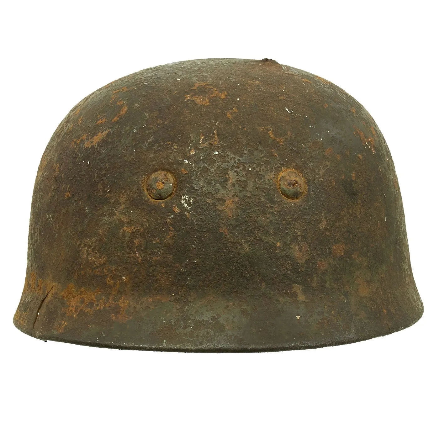 Original German WWII Netherlands Battlefield Pickup Shot-through M38 Luftwaffe Fallschirmjäger Paratrooper Helmet