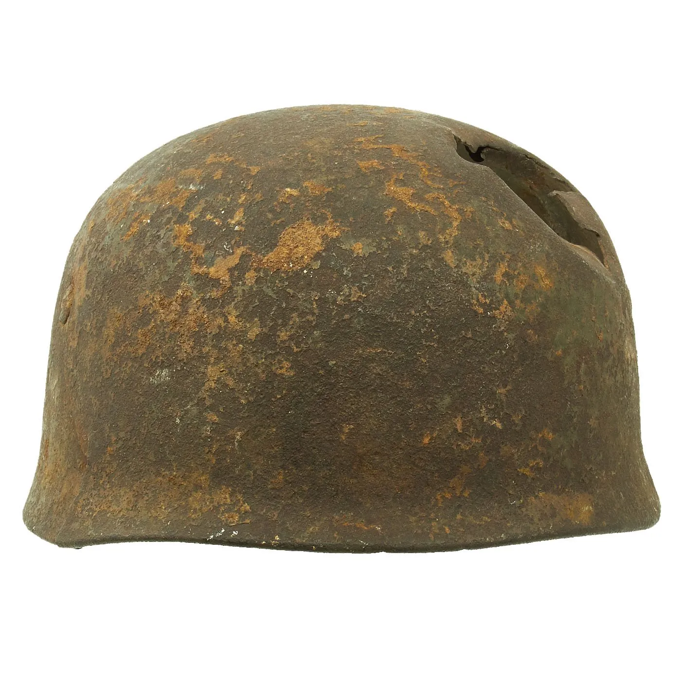 Original German WWII Netherlands Battlefield Pickup Shot-through M38 Luftwaffe Fallschirmjäger Paratrooper Helmet