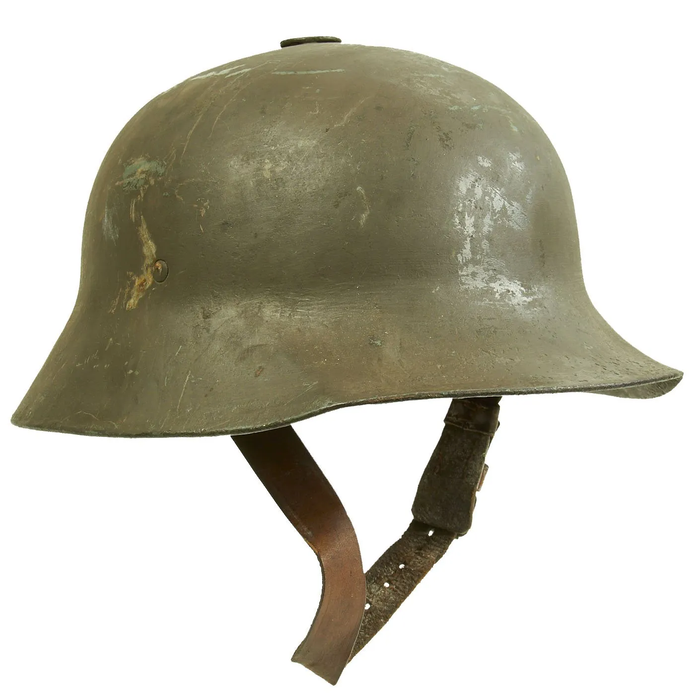 Original Rare Austro-Hungarian WWI M17 "Berndorfer" Steel Helmet with Liner - Marked "Bear" 66