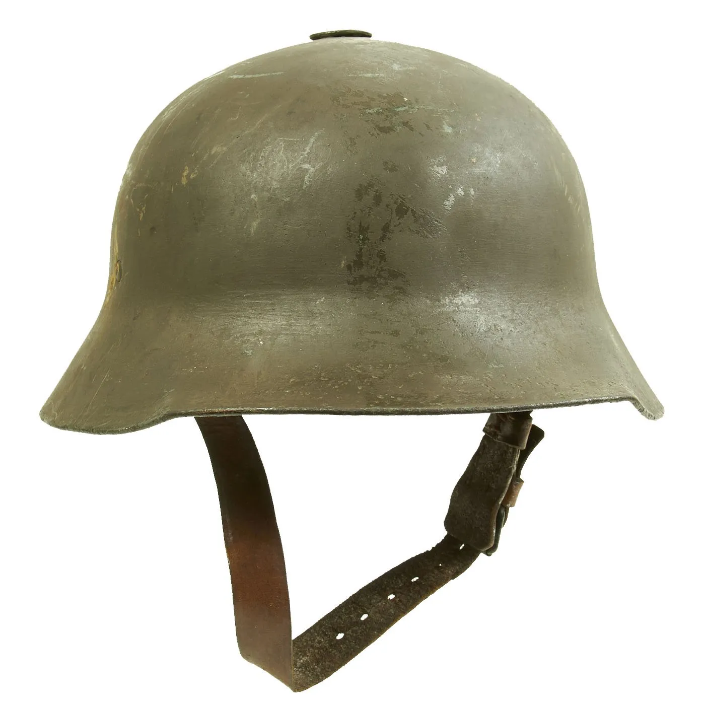 Original Rare Austro-Hungarian WWI M17 "Berndorfer" Steel Helmet with Liner - Marked "Bear" 66