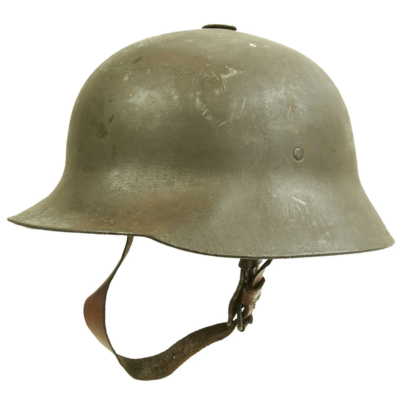 Original Rare Austro-Hungarian WWI M17 "Berndorfer" Steel Helmet with Liner - Marked "Bear" 66