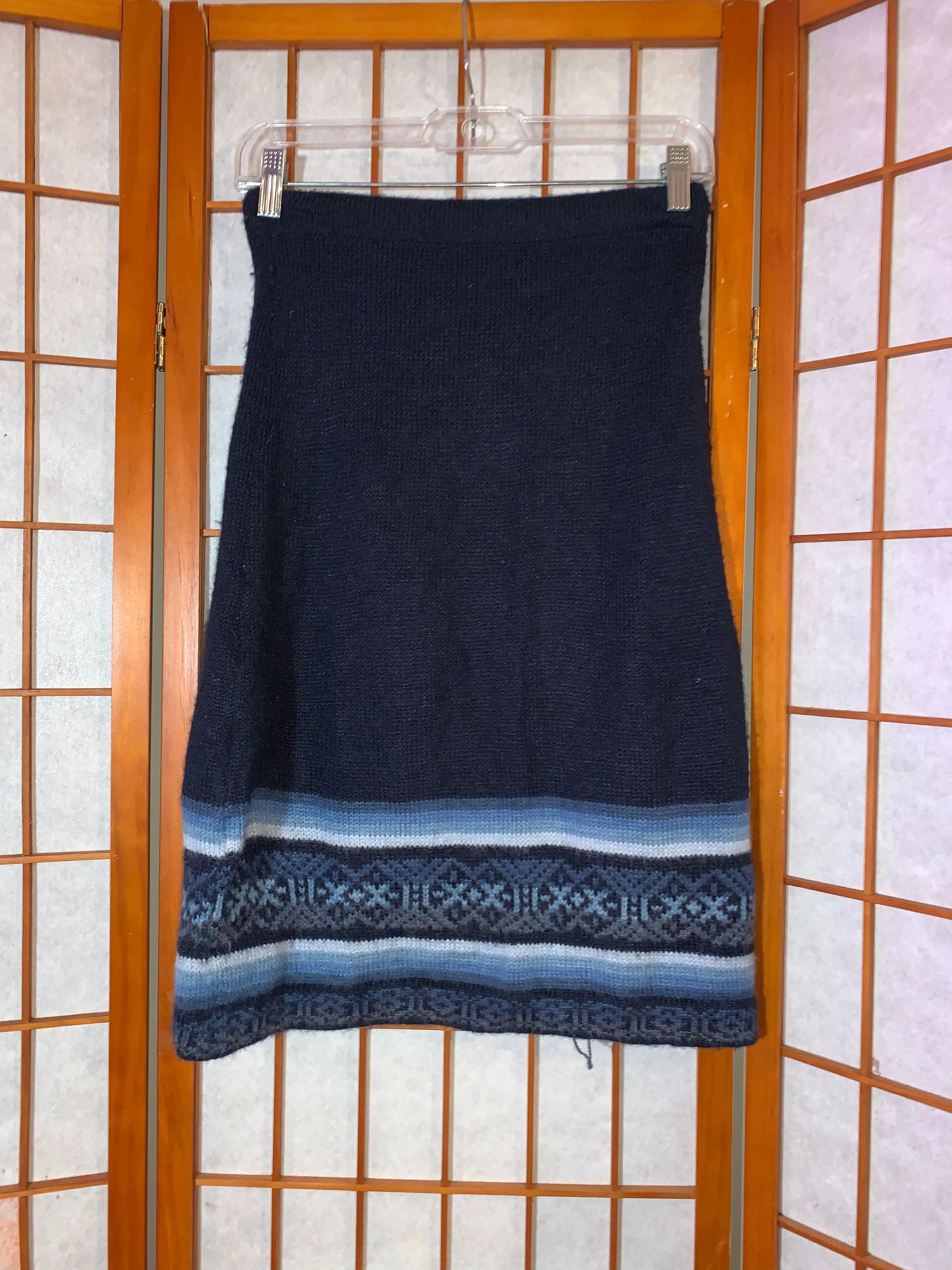 Patterned Alpaca Wool Skirt, Made in Peru