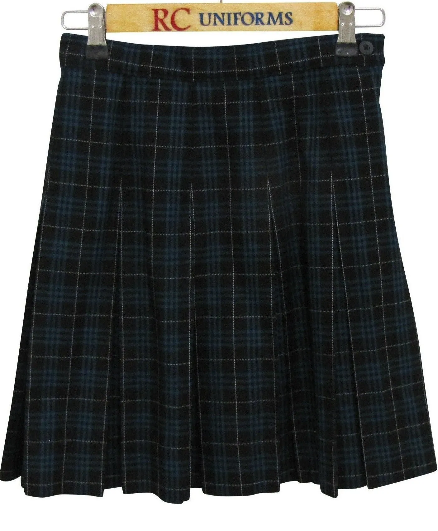 Plaid Box-Pleat Skirt