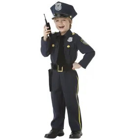 Police Officer Costume for Kids, Blue and Black Shirt and Pants