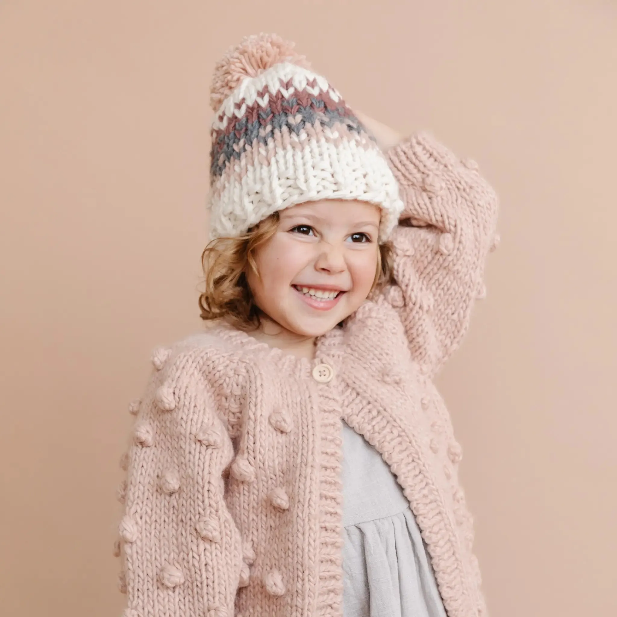 POPCORN CARDIGAN, BLUSH