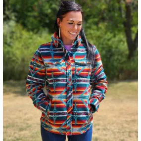 Powder River Women's Aztec Wool Teal Shacket