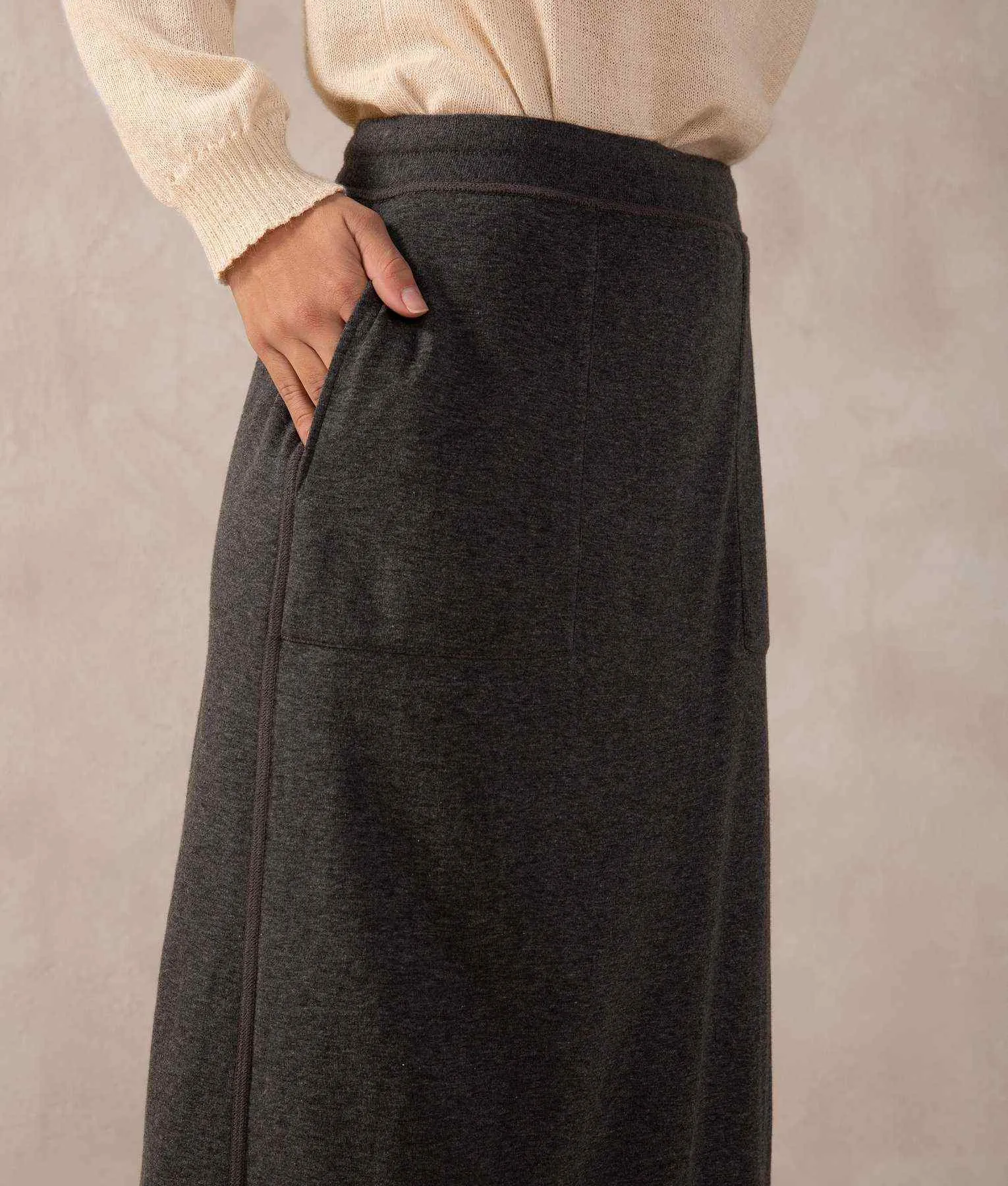 Premium Alpaca and Cotton Cargo Skirt