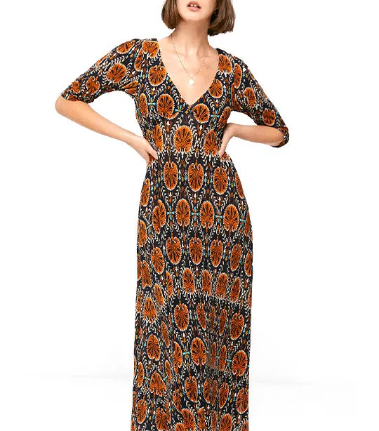 Printed Midi Dress Multicolor