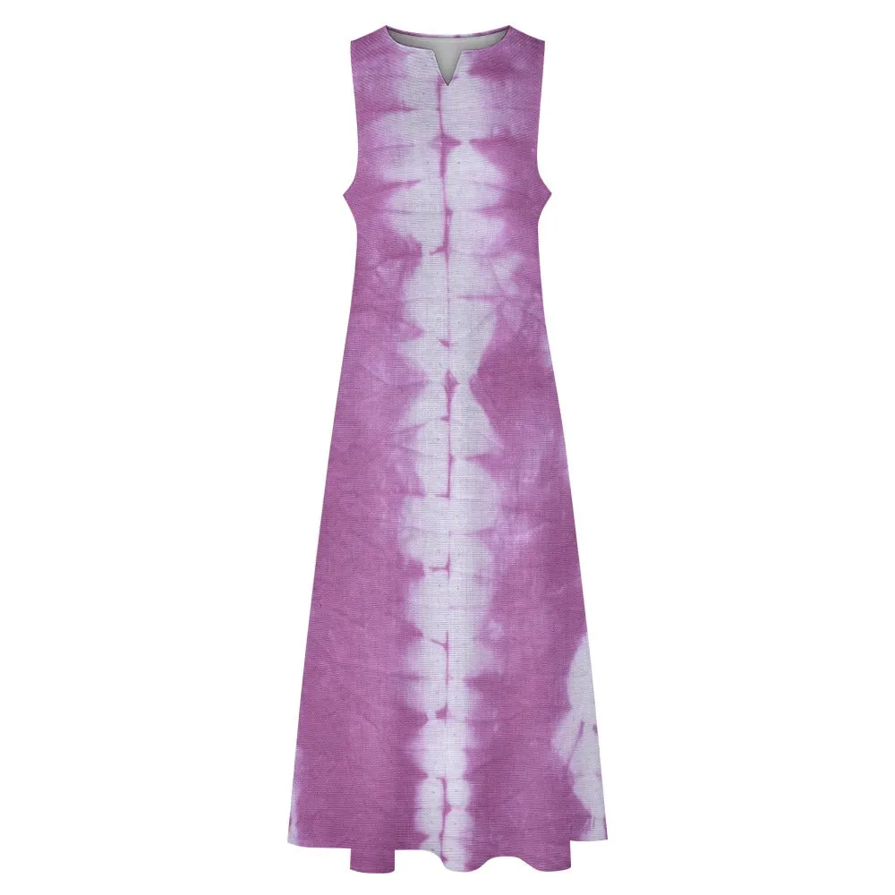 Purple Tie-dye Long Dress