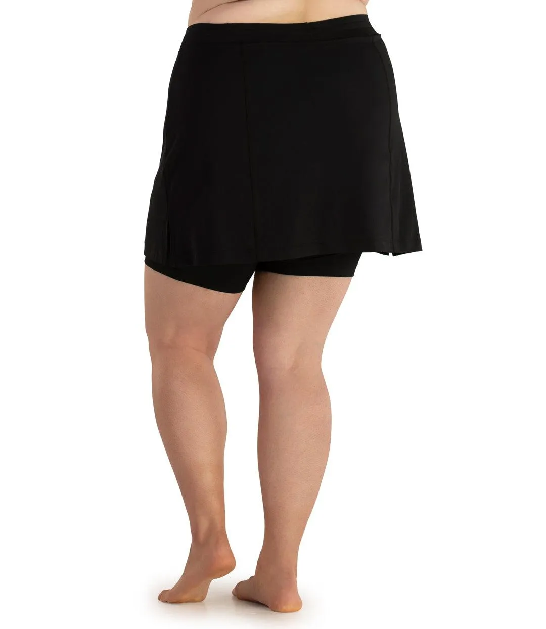 QuikEnergy Lite Swim and Beach Skirt with Short Black