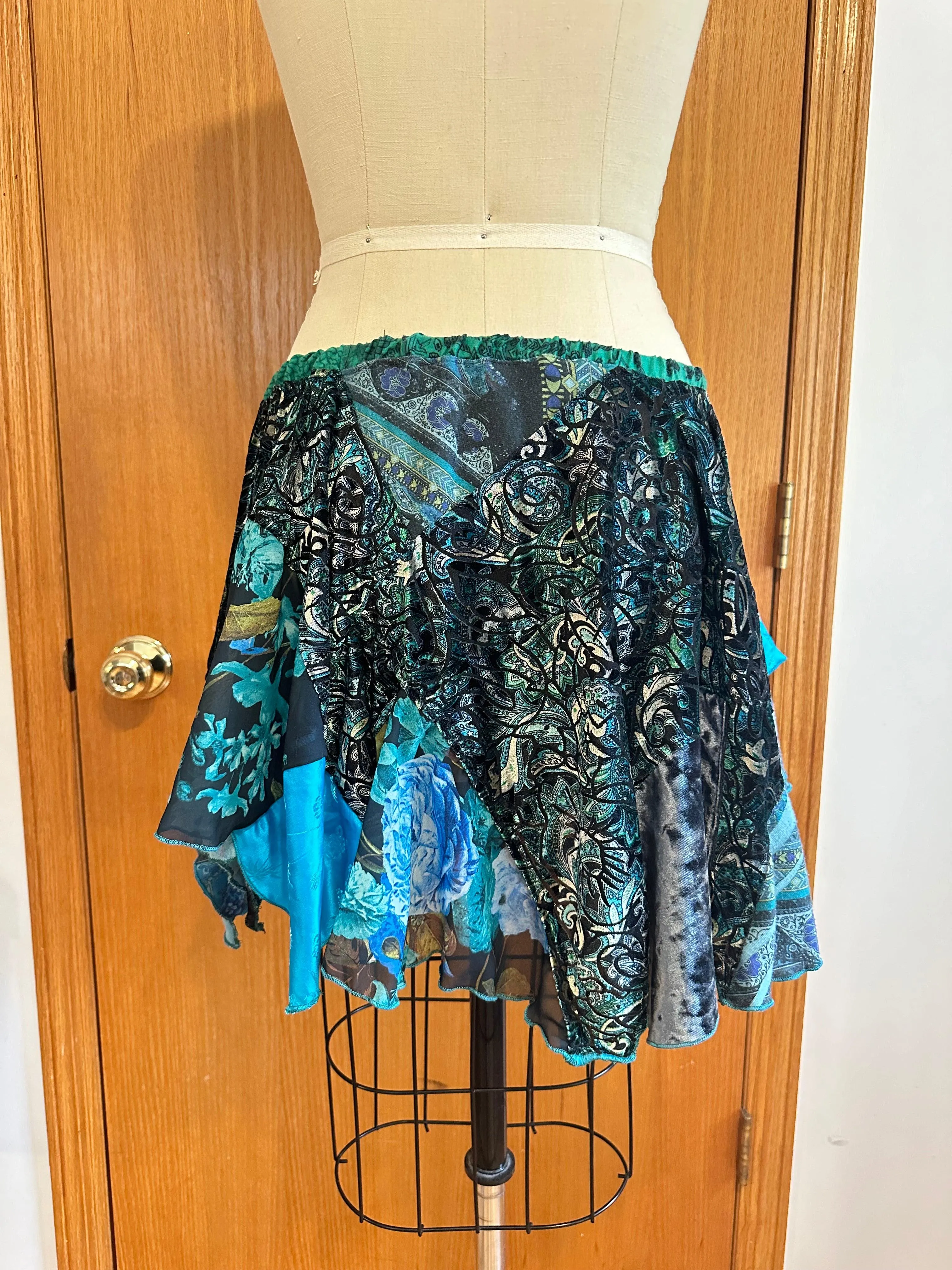 Reclaimed Glazed Rain Mini Skirt