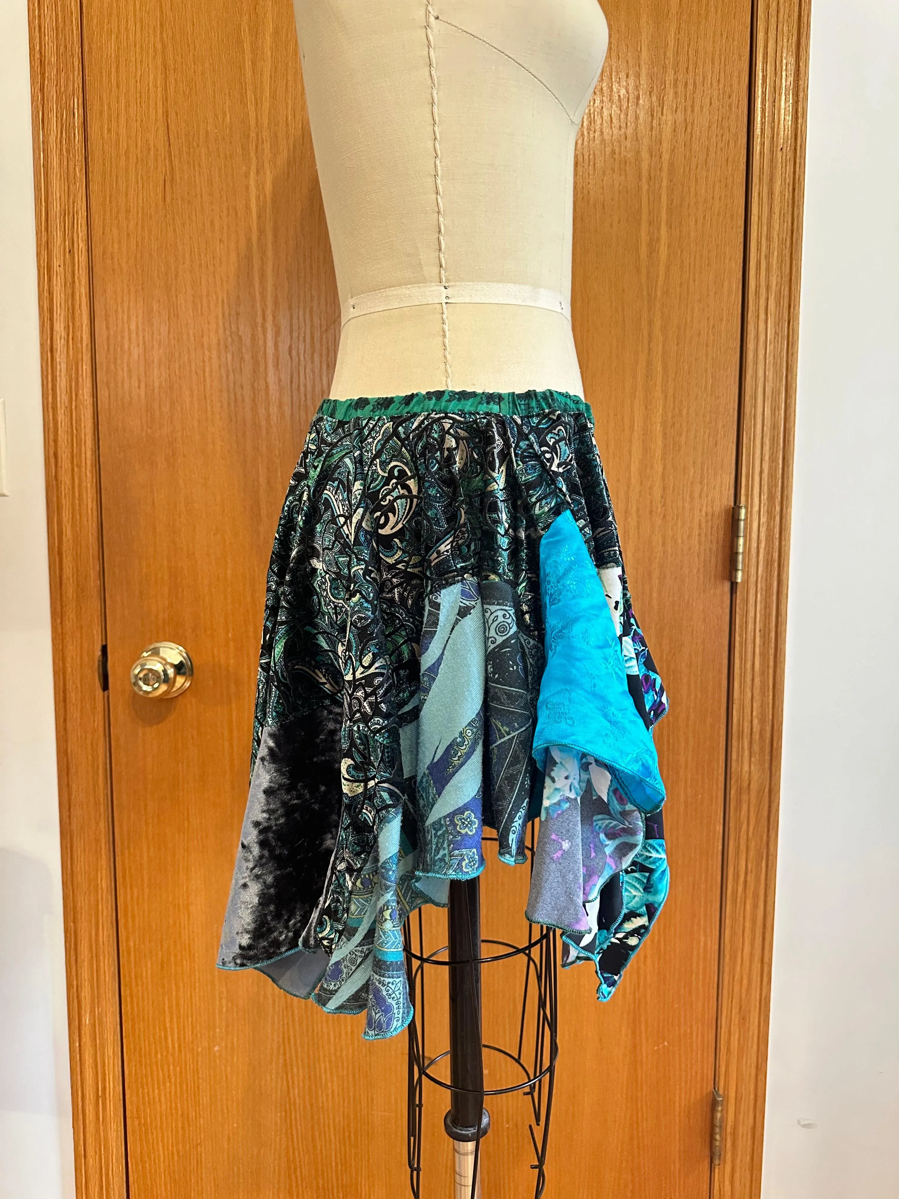 Reclaimed Glazed Rain Mini Skirt