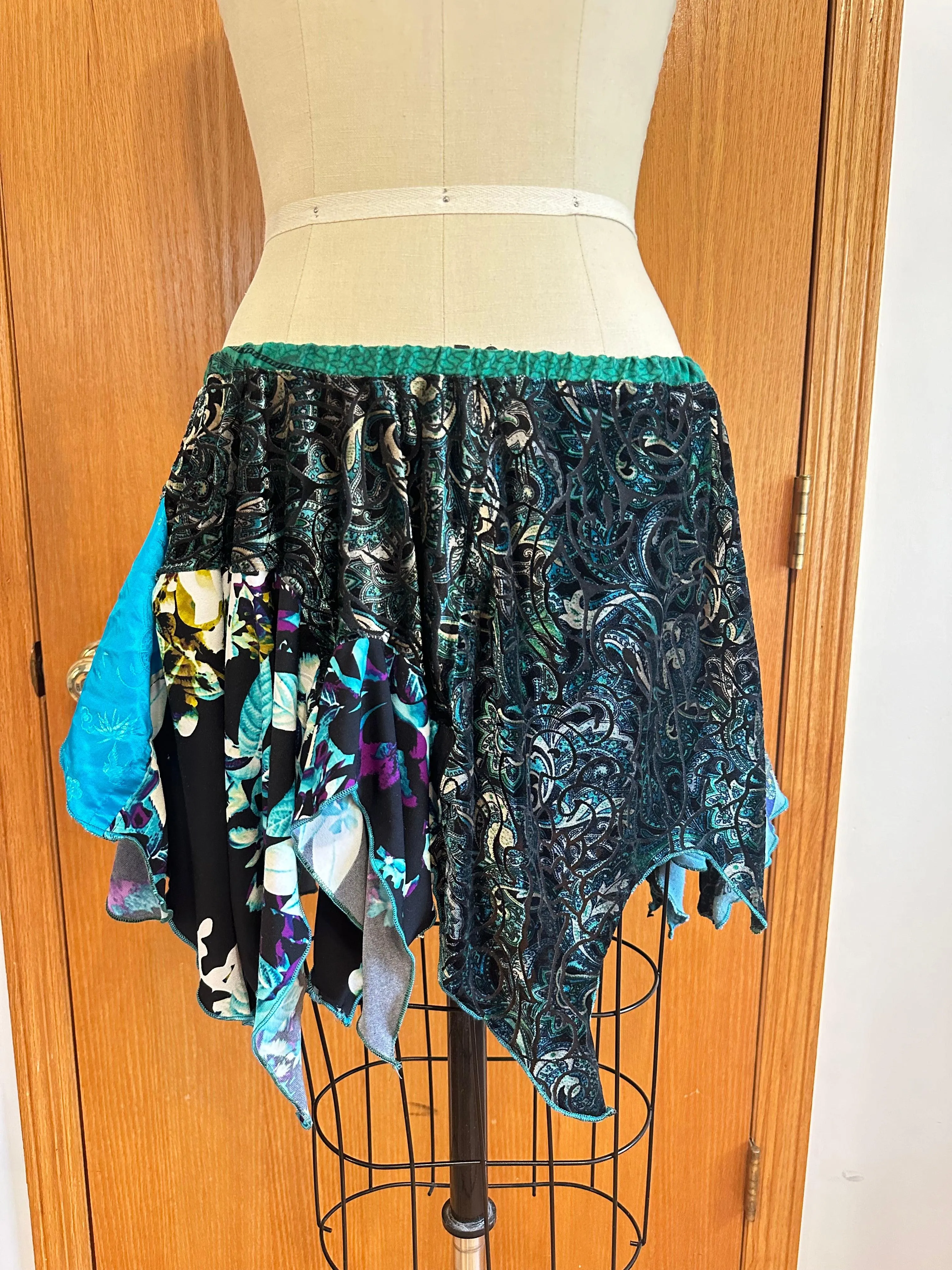 Reclaimed Glazed Rain Mini Skirt