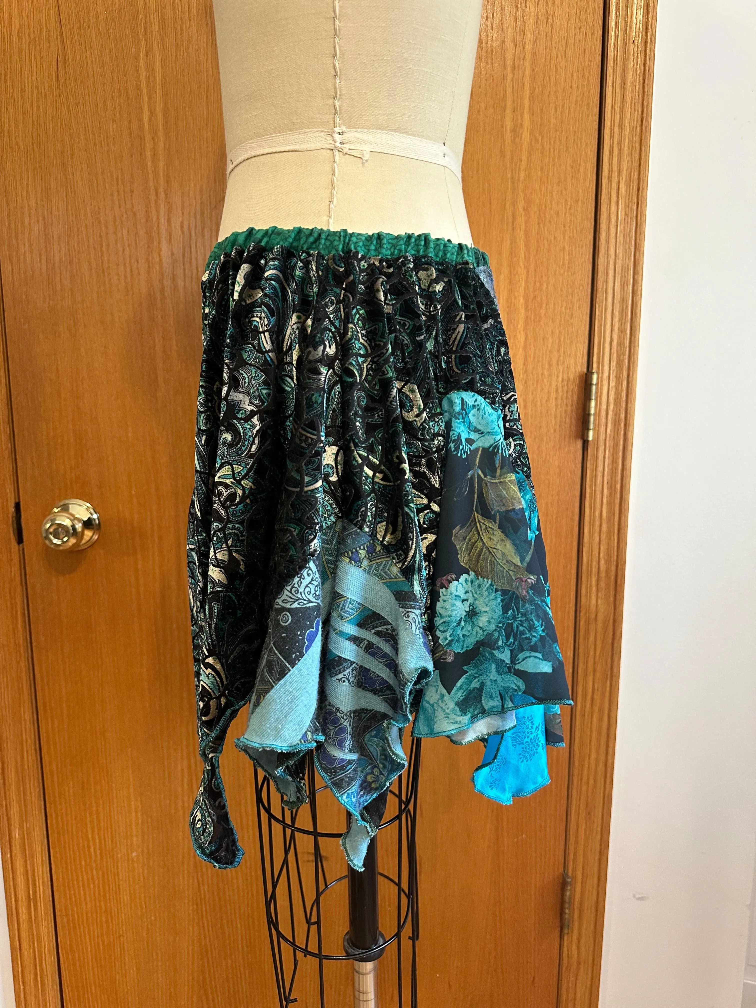 Reclaimed Glazed Rain Mini Skirt