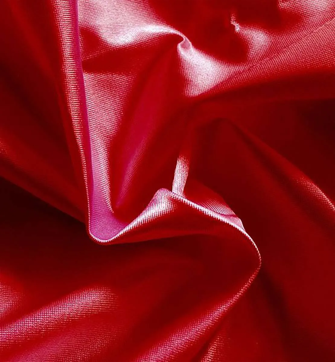 Red 60" x 90" Rectangular Poly Knit Satin Table Topper