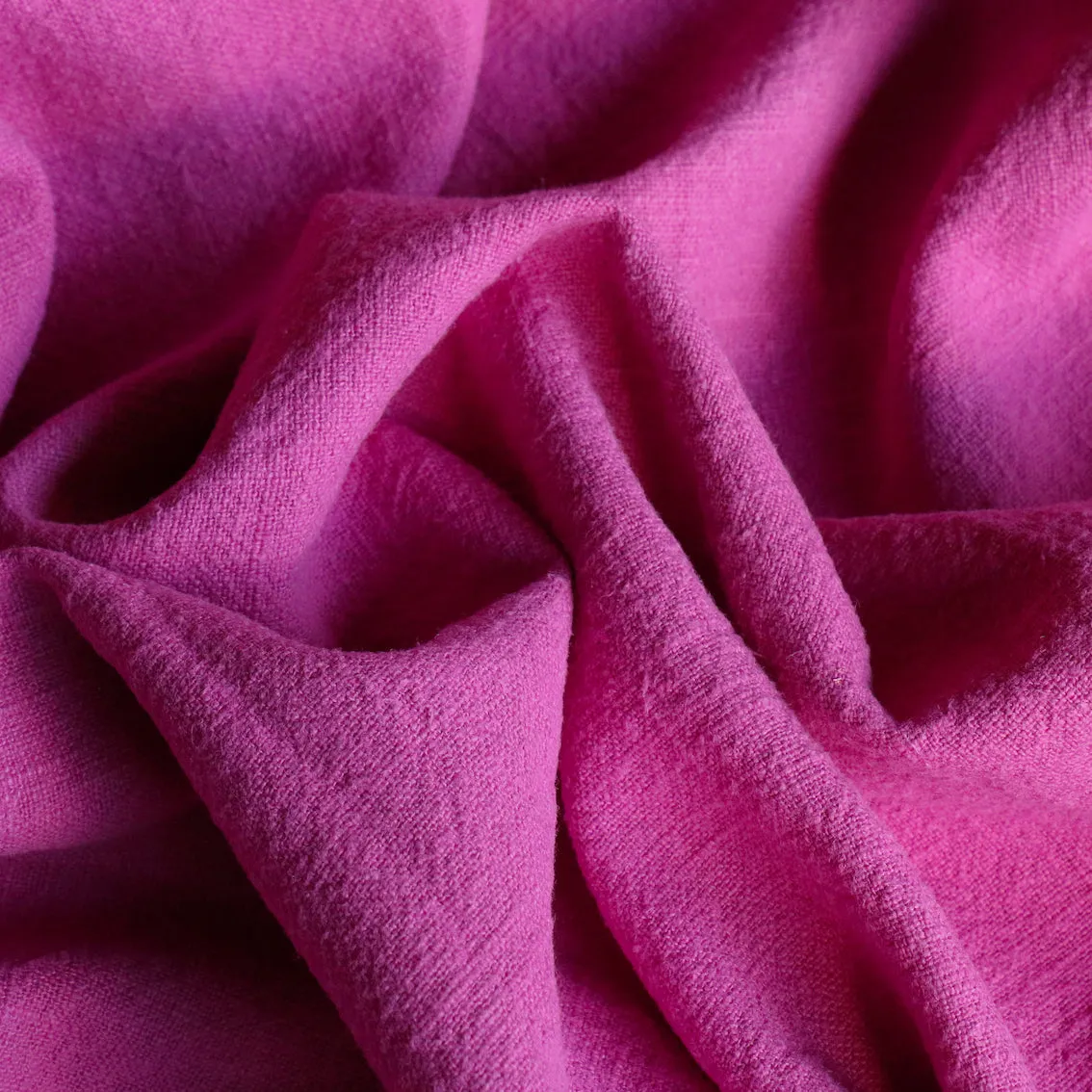 Remnant of Fuchsia Pebble Wash Linen