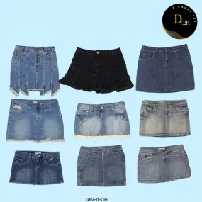 Retro Denim Mini Skirt – Y2K Vibes (GRV-11-069)