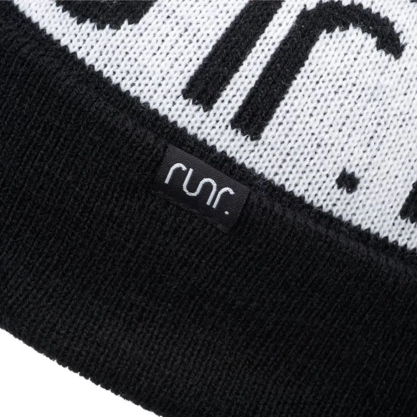 Runr Nordic Bobble Hat - Black & White