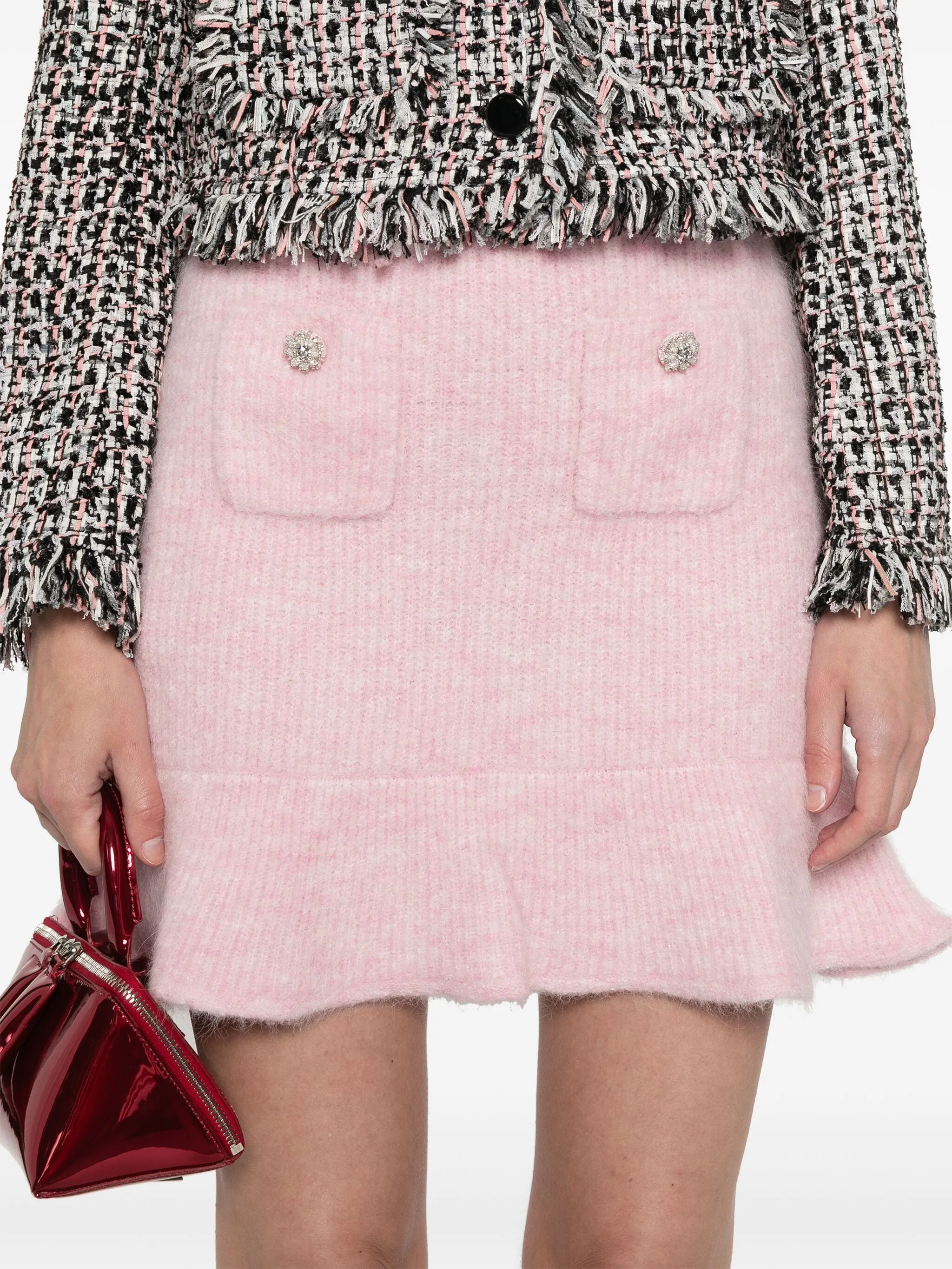 SELF-PORTRAIT KNITTED MINI SKIRT