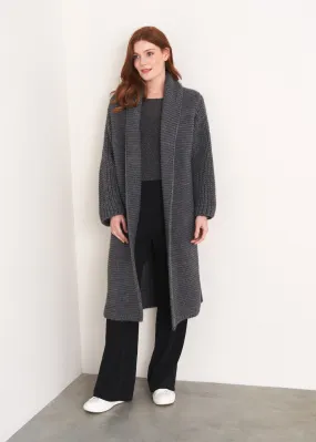 SKYLER LONG CARDIGAN - CHARCOAL