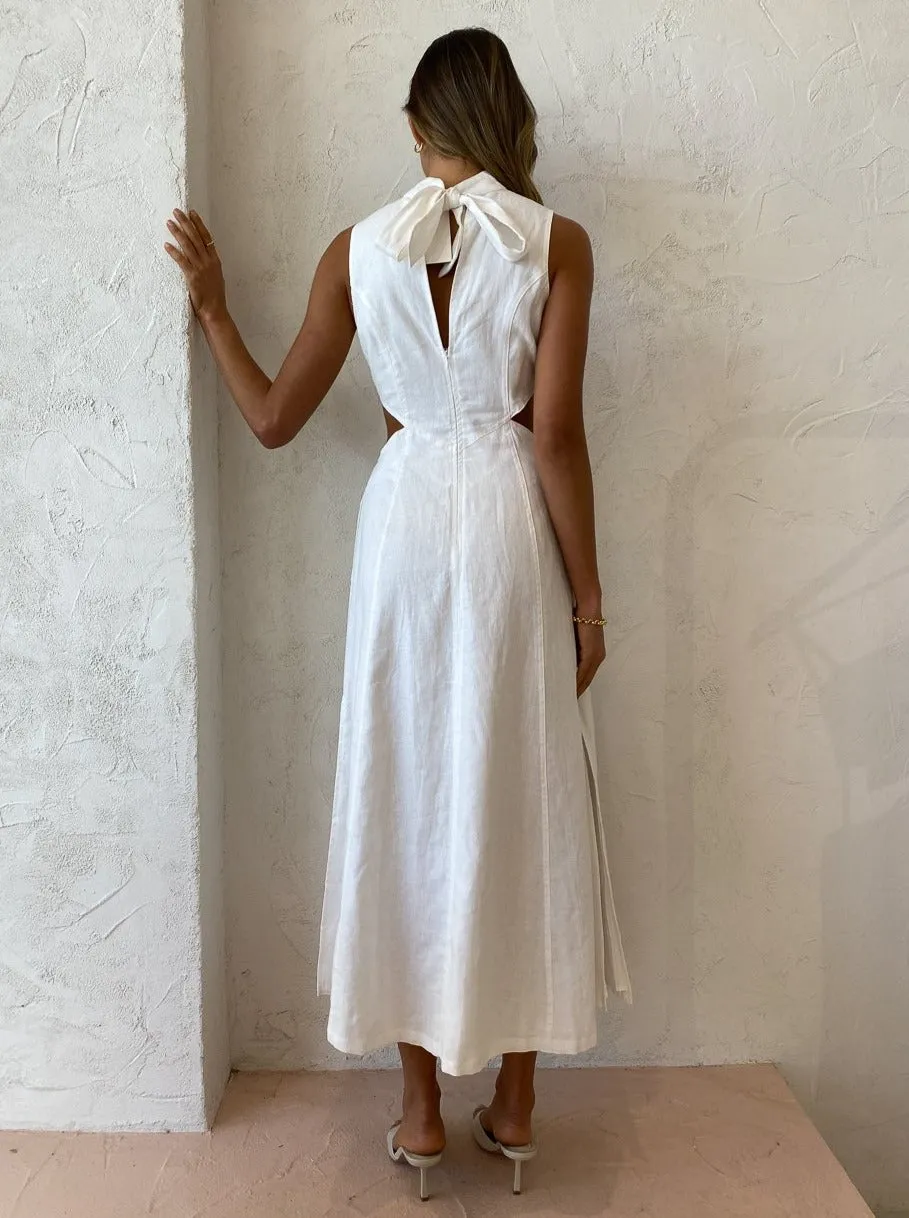 Sovere Virtue Midi Dress in Chalk