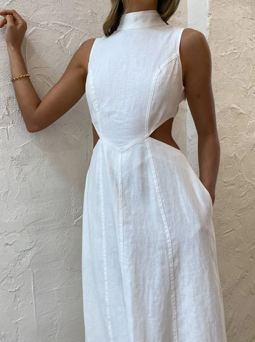 Sovere Virtue Midi Dress in Chalk