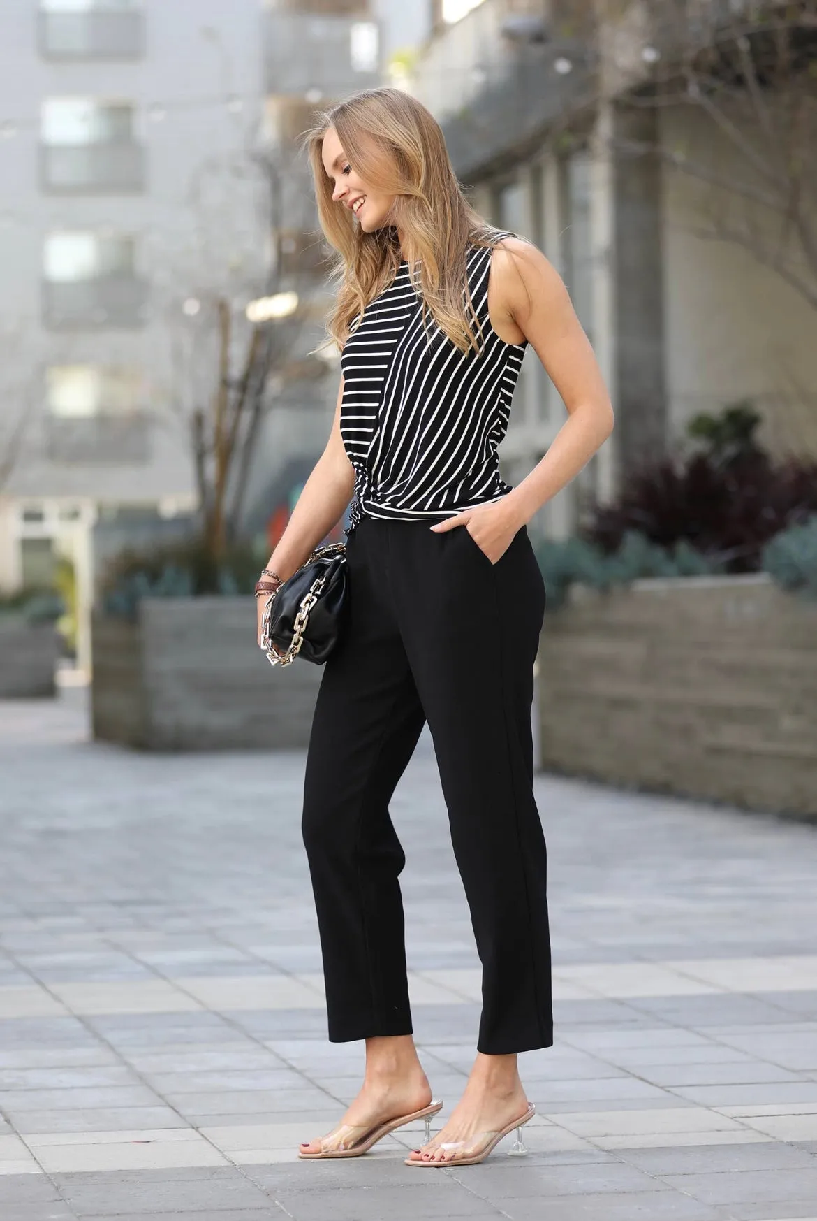 Stretch Dress Pants With Side Pockets