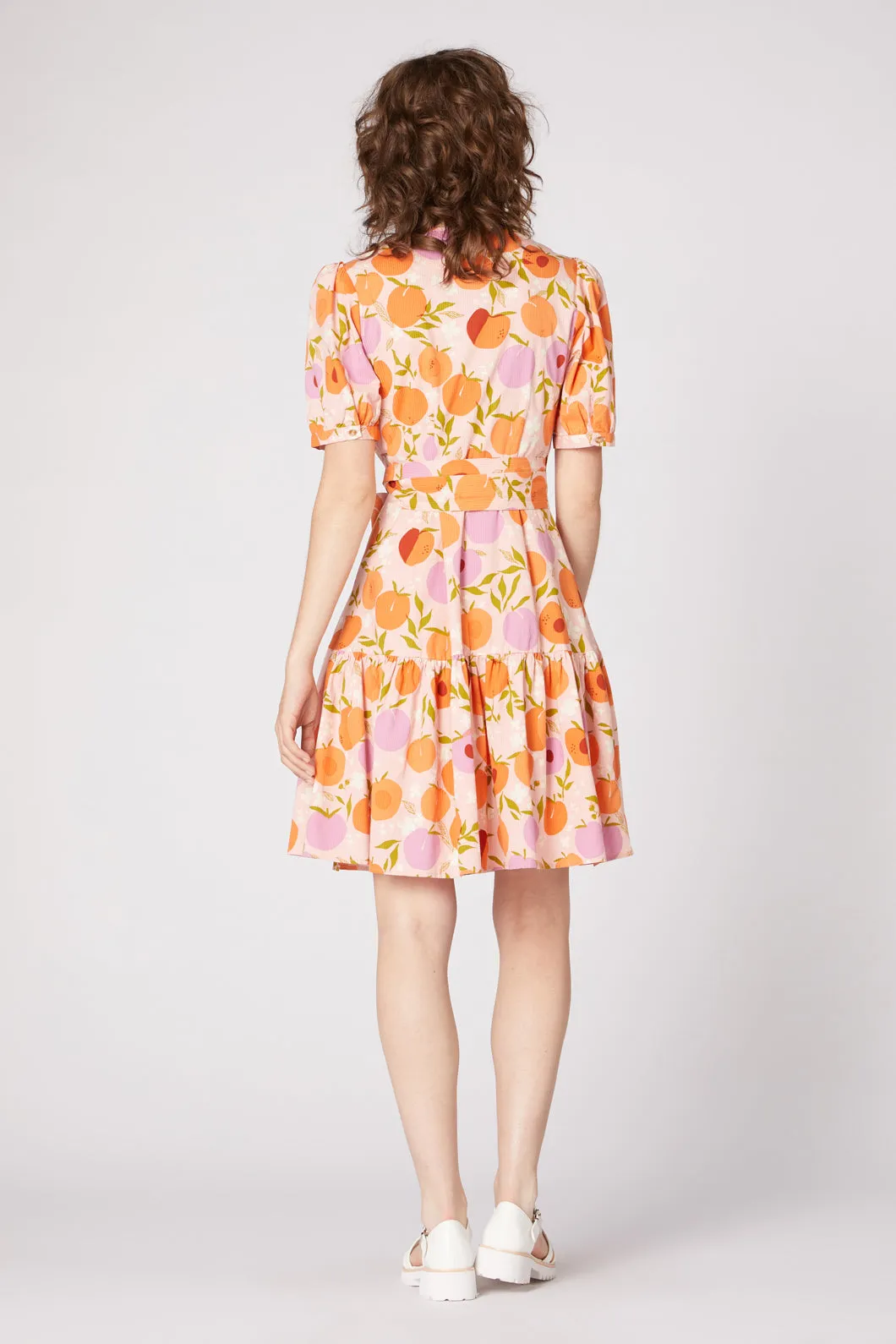 Summer Peach Wrap Dress