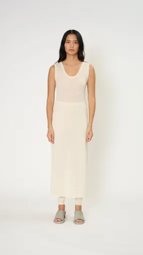 Super Fine Tank Dress in Raw White